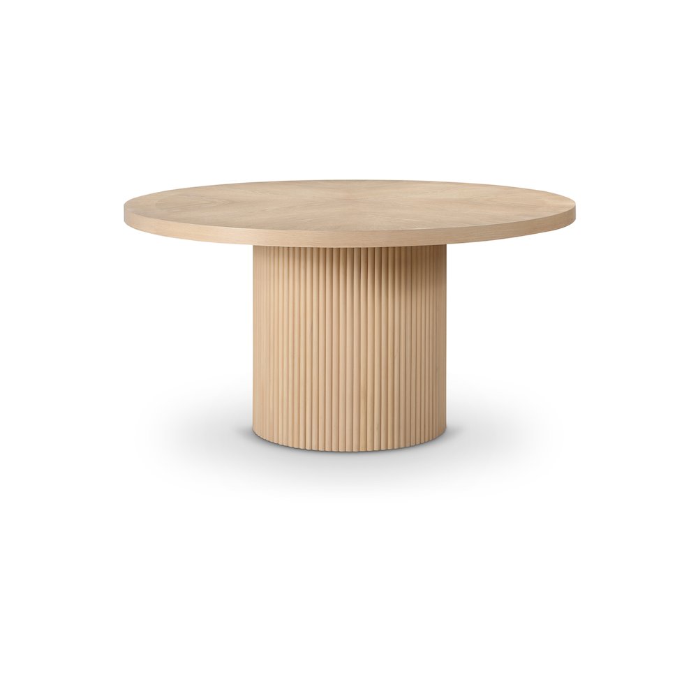 Belinda 60" Natural Solid Wood and Oak Veneer Dining Table