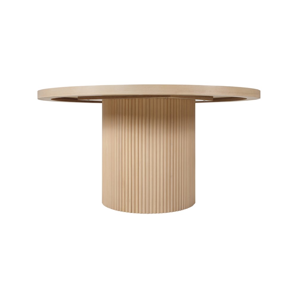 Belinda 60" Natural Solid Wood and Oak Veneer Dining Table