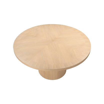Belinda 60" Natural Solid Wood and Oak Veneer Dining Table