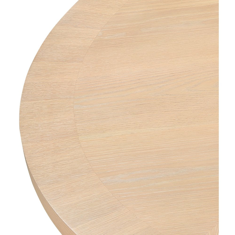 Belinda 60" Natural Solid Wood and Oak Veneer Dining Table
