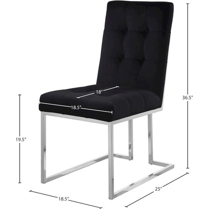 Alexis Black Velvet Dining Chair, Set of 2