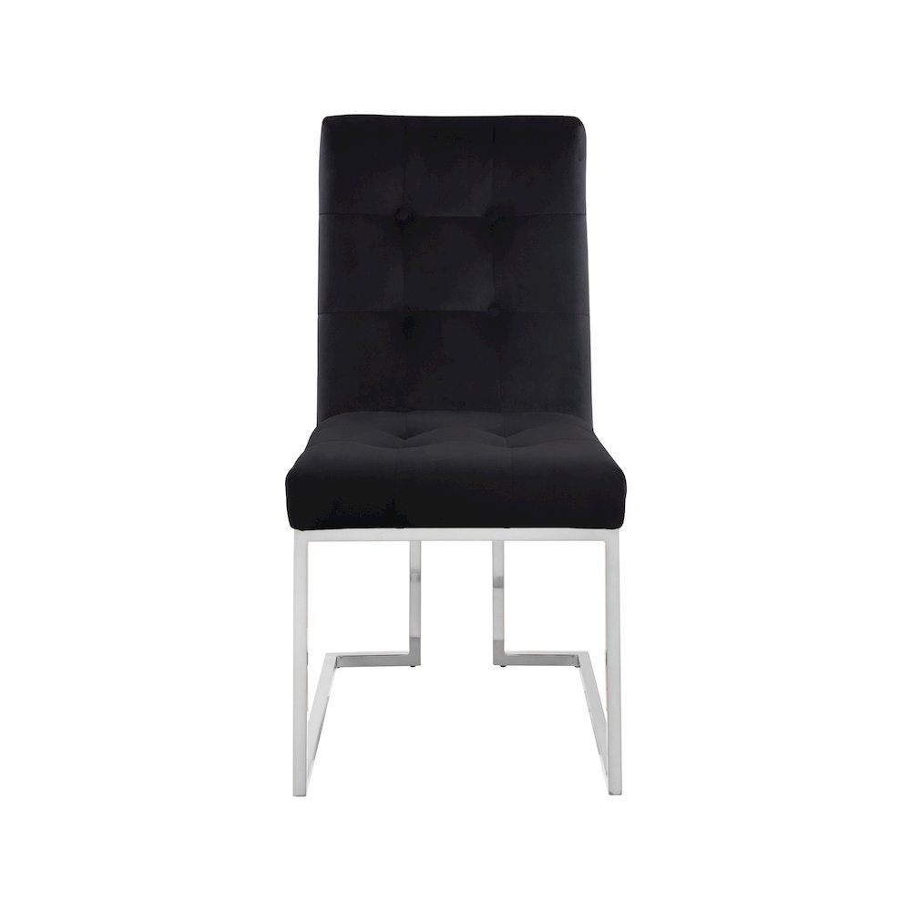 Alexis Black Velvet Dining Chair, Set of 2