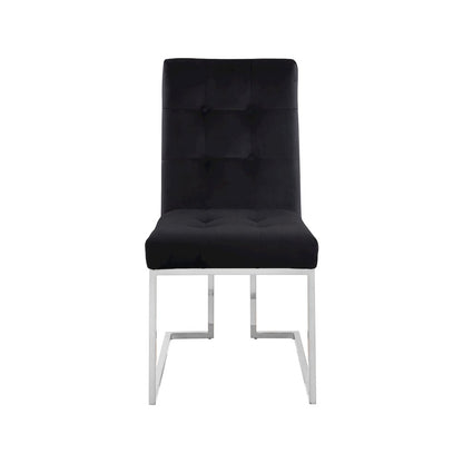 Alexis Black Velvet Dining Chair, Set of 2