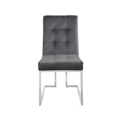 Alexis Grey Velvet Dining Chair, Set of 2
