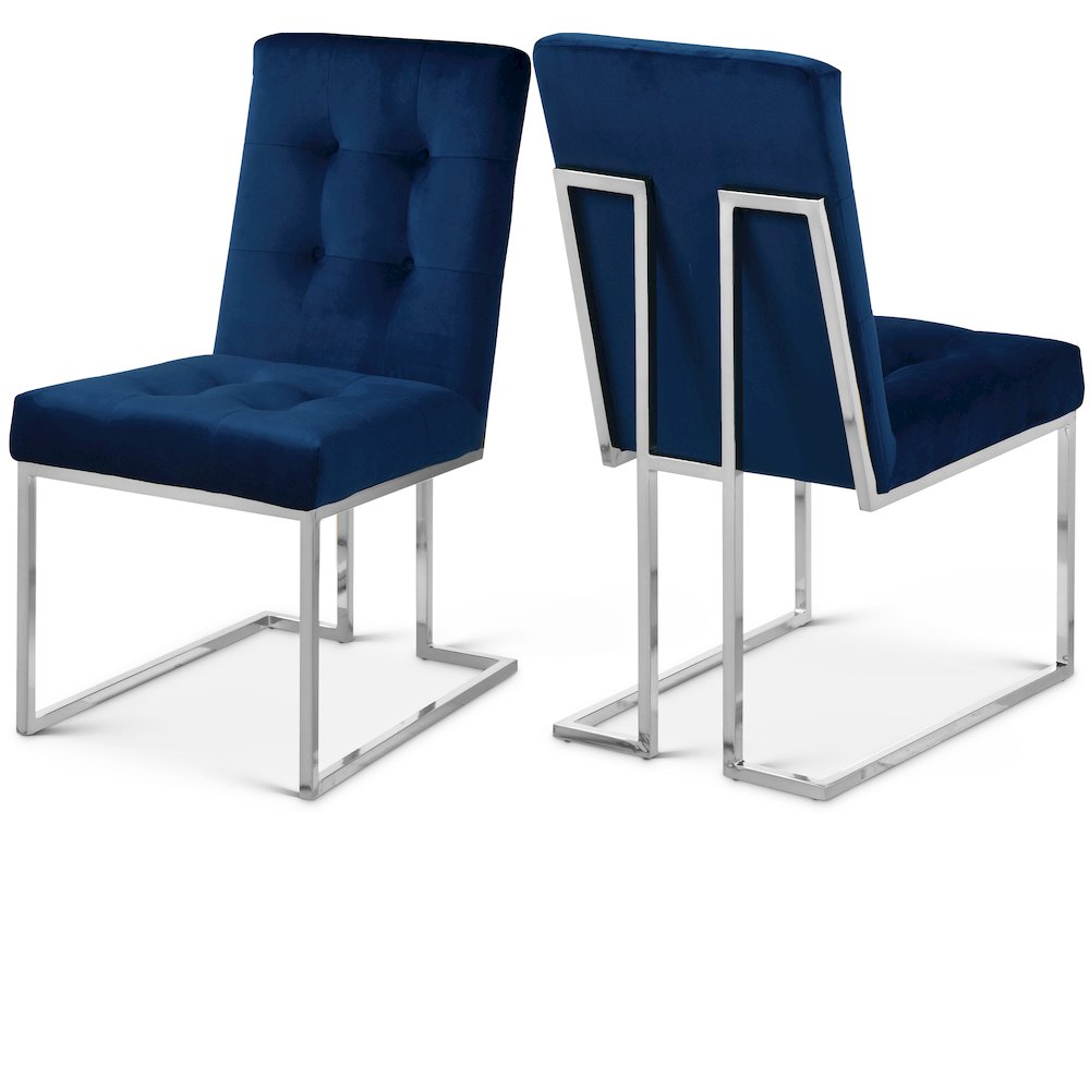 Alexis Navy Velvet Dining Chair, Set of 2