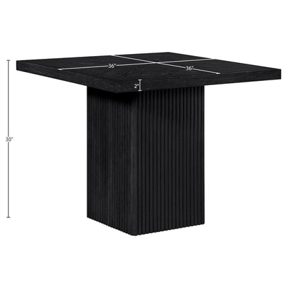 Belinda 36" Black Solid Wood And Oak Veneer Dining Table / Card Table