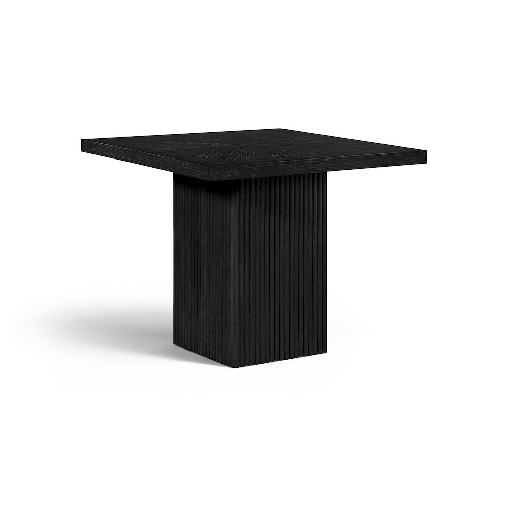 Belinda 36" Black Solid Wood And Oak Veneer Dining Table / Card Table
