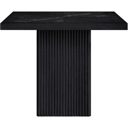 Belinda 36" Black Solid Wood And Oak Veneer Dining Table / Card Table