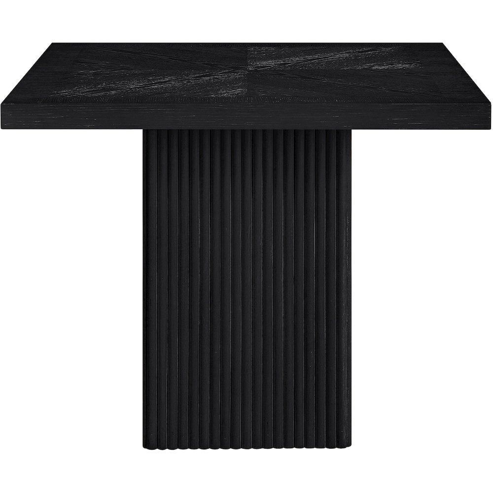 Belinda 36" Black Solid Wood And Oak Veneer Dining Table / Card Table