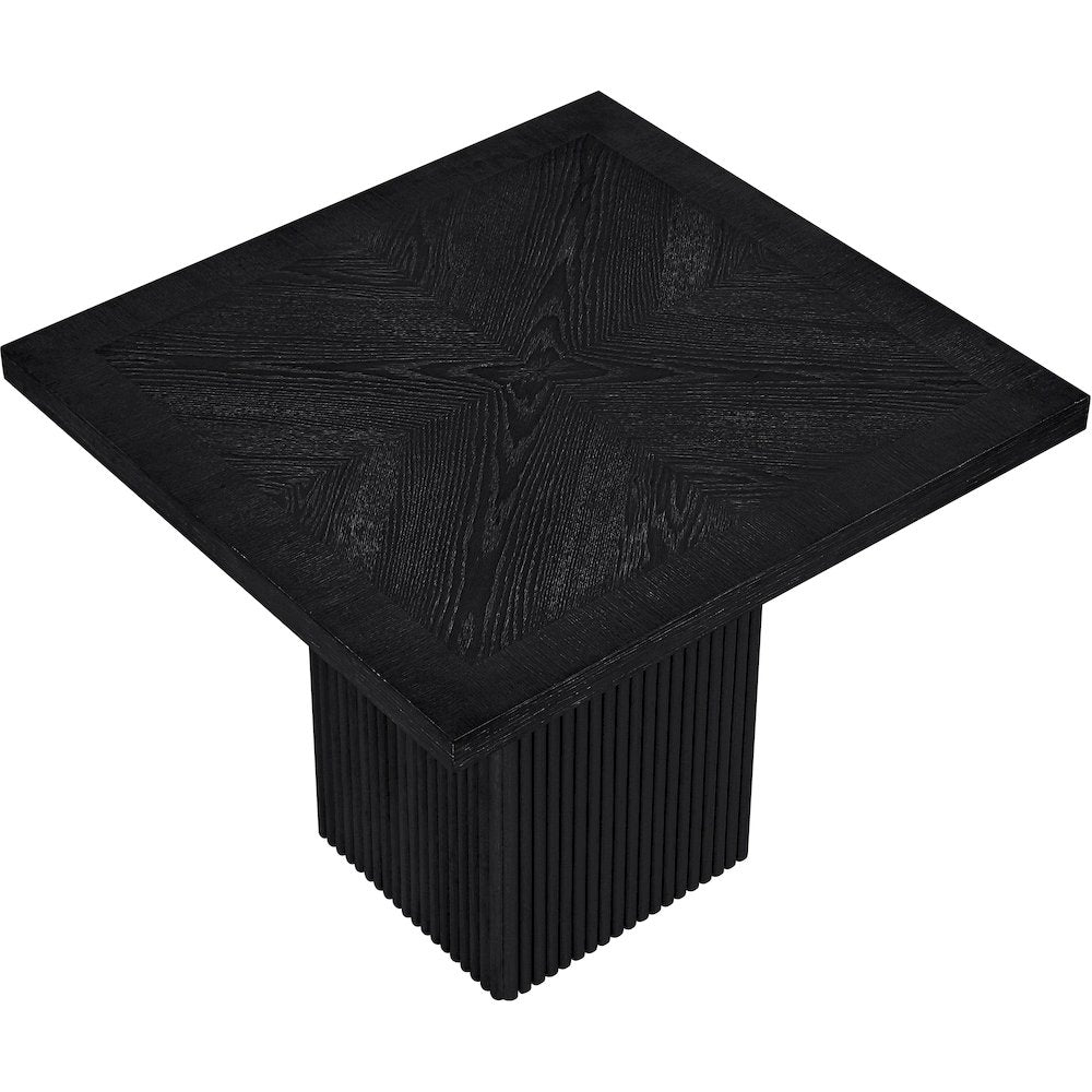Belinda 36" Black Solid Wood And Oak Veneer Dining Table / Card Table