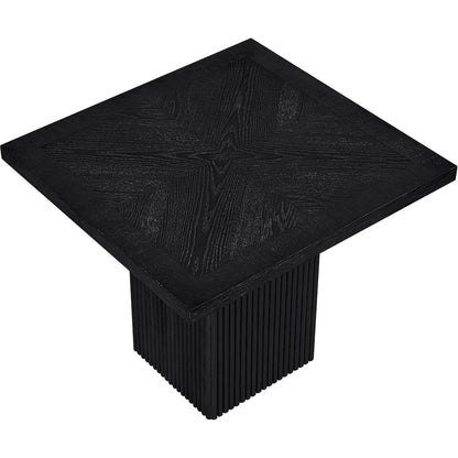 Belinda 36" Black Solid Wood And Oak Veneer Dining Table / Card Table