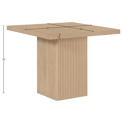 Belinda 36" Natural Solid Wood And Oak Veneer Dining Table / Card Table