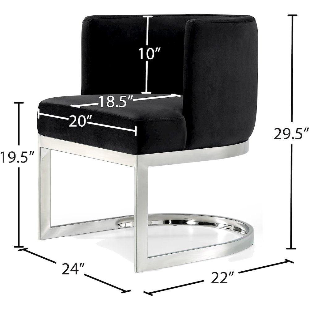 Gianna Black Velvet Dining Chair