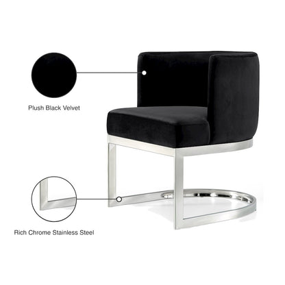 Gianna Black Velvet Dining Chair