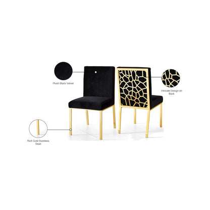 Opal Black Velvet Dining Chair, Set of 2
