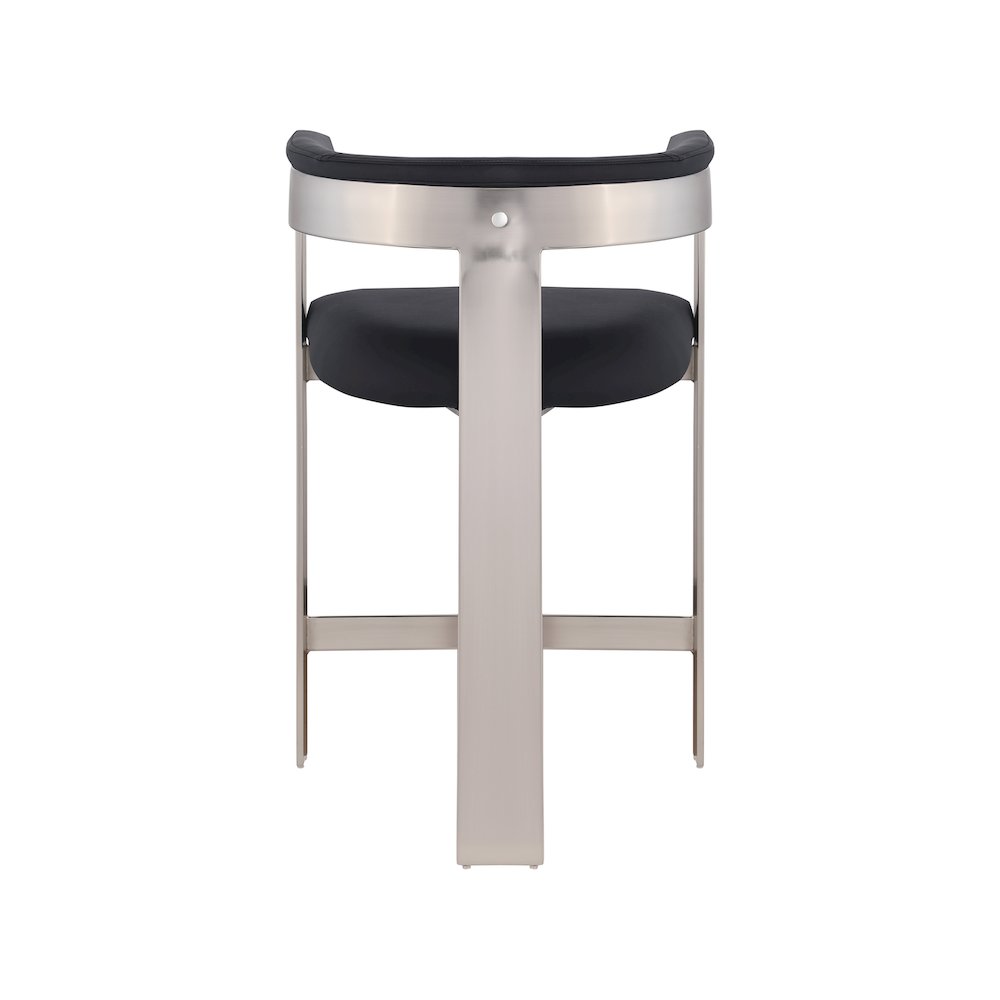 Romeo Black Vegan Leather Counter Stool, Set of 2