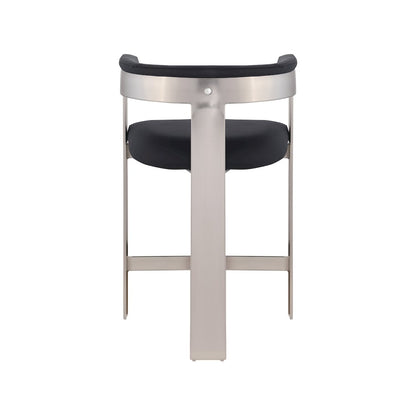 Romeo Black Vegan Leather Counter Stool, Set of 2