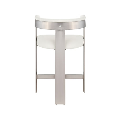Romeo Cream Vegan Leather Counter Stool, Set of 2