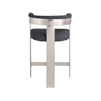 Romeo Black Boucle Fabric Counter Stool, Set of 2