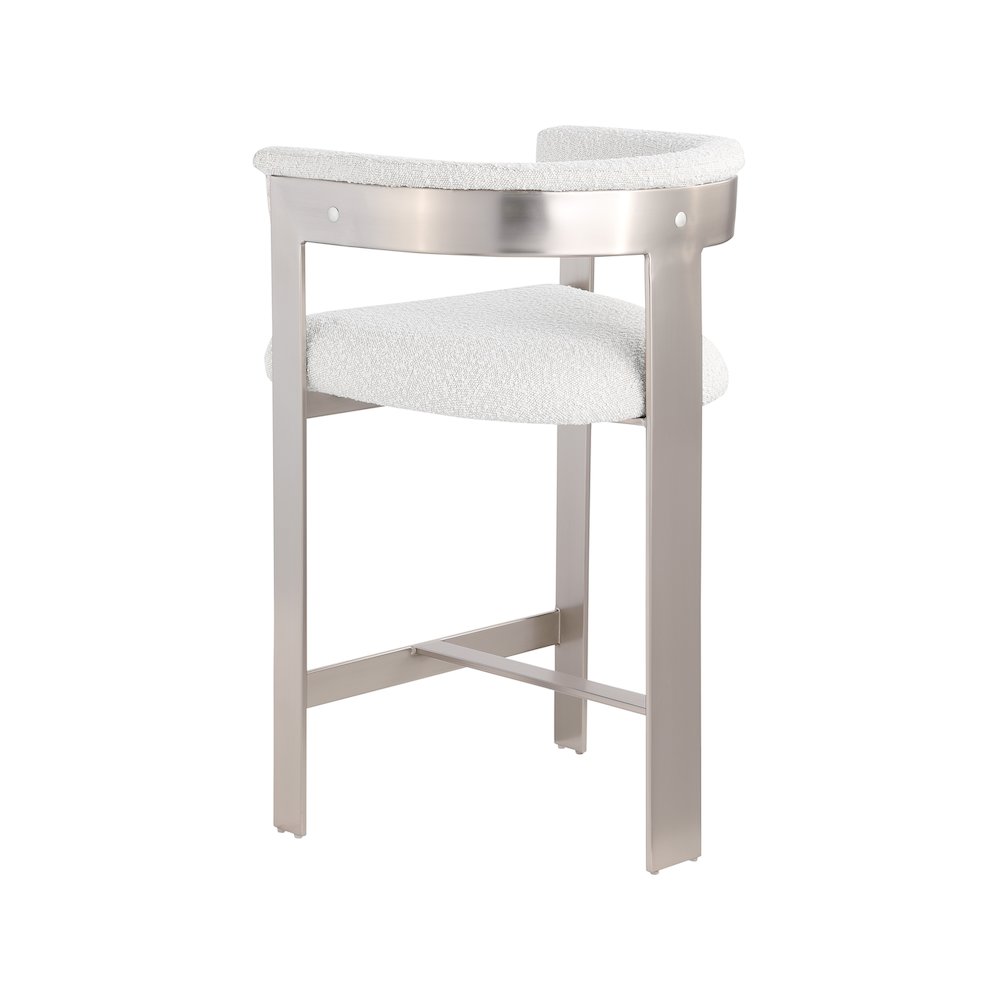 Romeo Cream Boucle Fabric Counter Stool, Set of 2