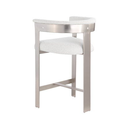 Romeo Cream Boucle Fabric Counter Stool, Set of 2