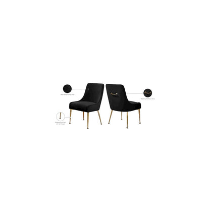 Owen Black Velvet Dining Chair, Set of 2