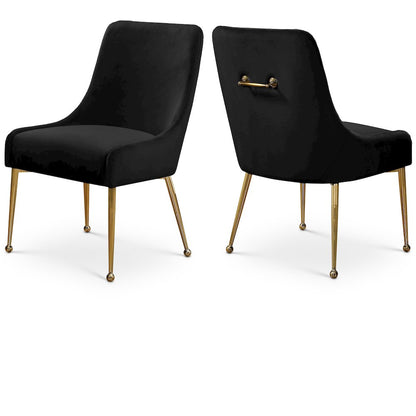 Owen Black Velvet Dining Chair, Set of 2