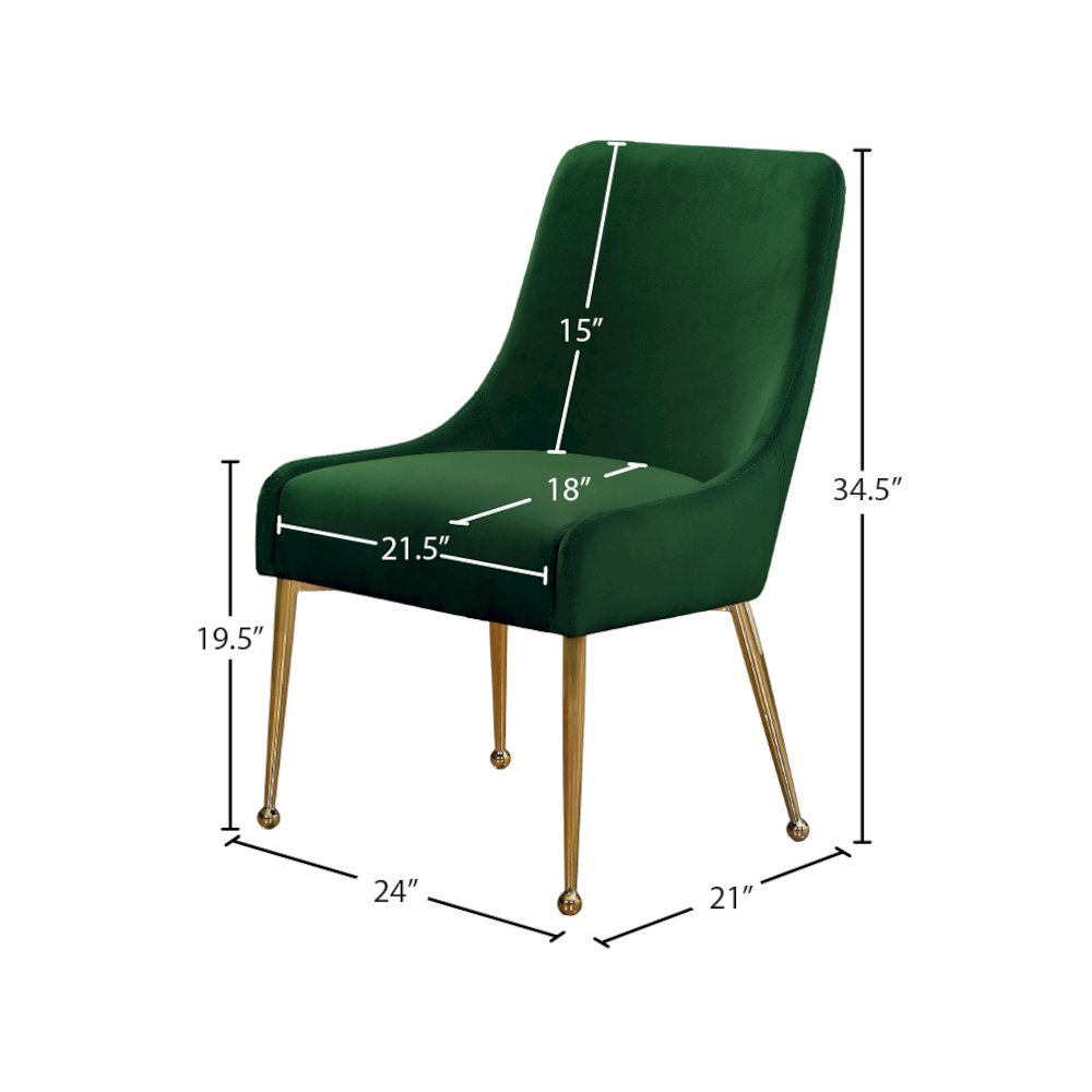 Owen Green Velvet Dining Chair, Set of 2