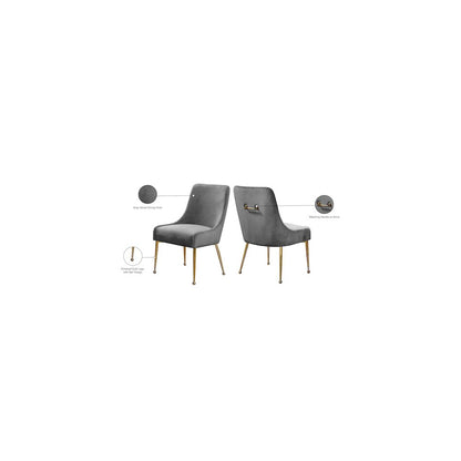 Owen Grey Velvet Dining Chair, Set of 2