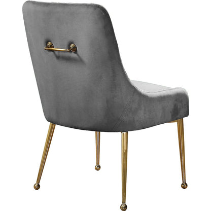 Owen Grey Velvet Dining Chair, Set of 2