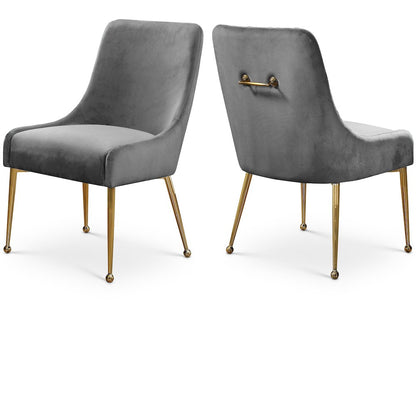 Owen Grey Velvet Dining Chair, Set of 2