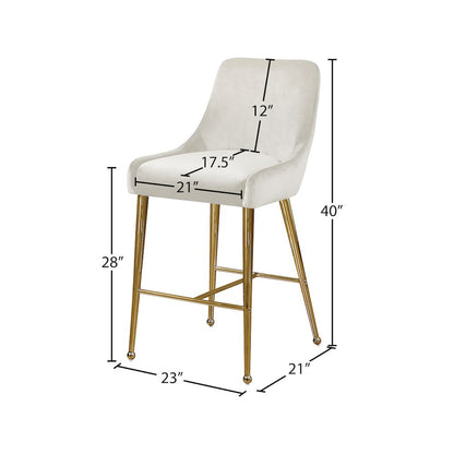 Owen Cream Velvet Stool, Set of 2
