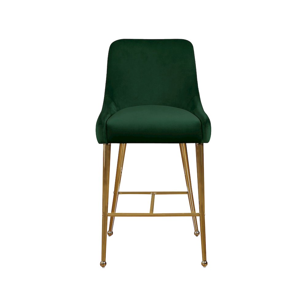 Owen Green Velvet Stool, Set of 2