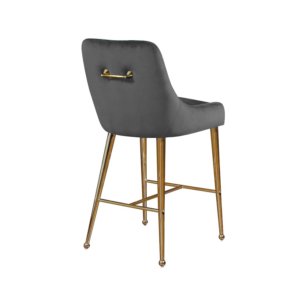 Owen Grey Velvet Stool, Set of 2