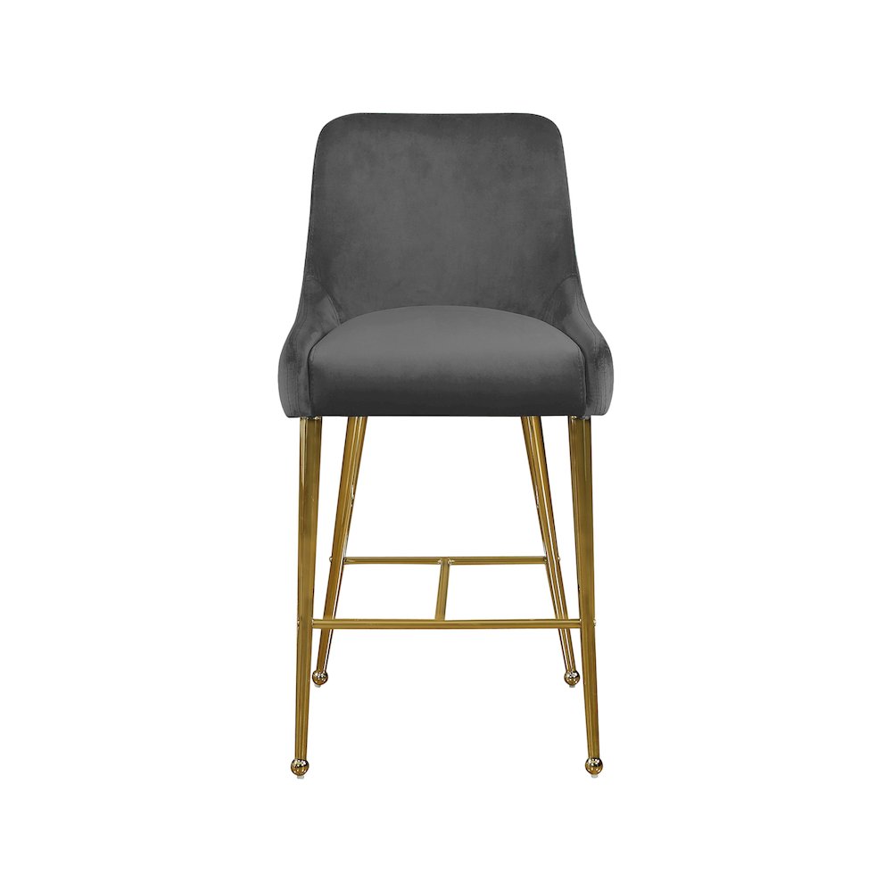 Owen Grey Velvet Stool, Set of 2