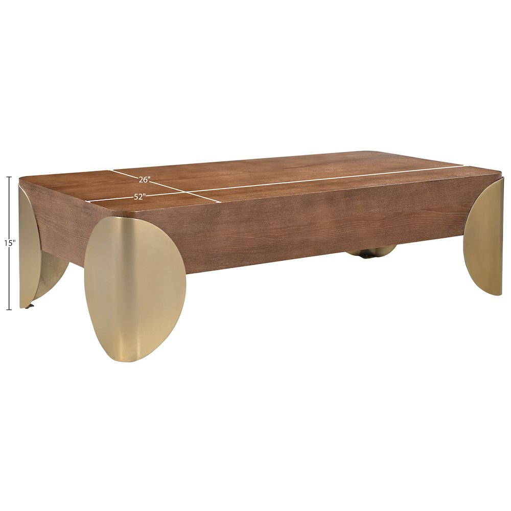 Cazari Brown Oak Wood And Iron Coffee Table