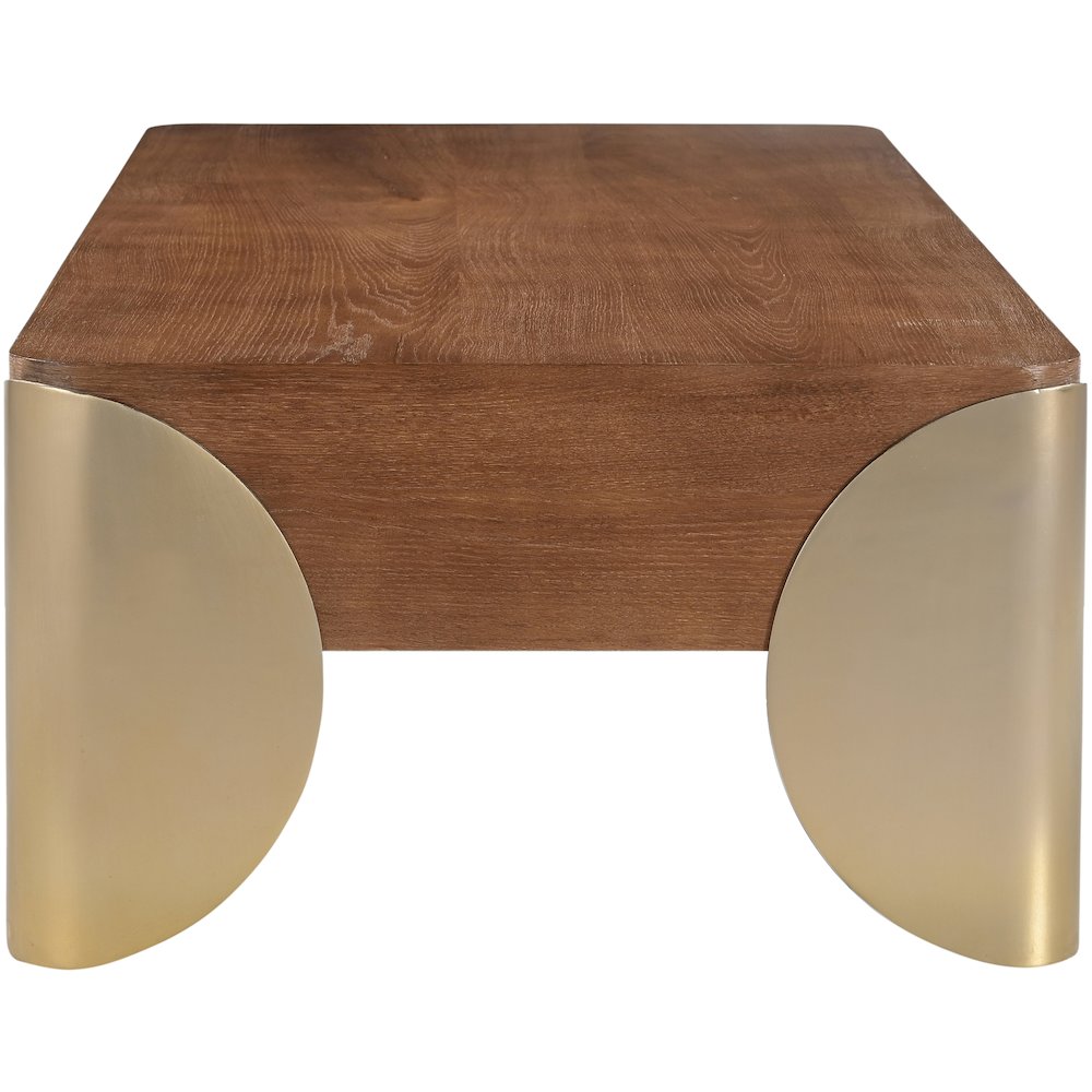 Cazari Brown Oak Wood And Iron Coffee Table
