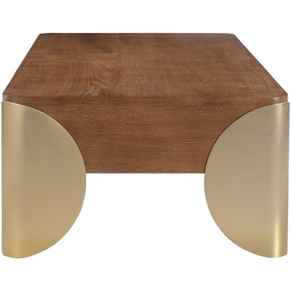Cazari Brown Oak Wood And Iron Coffee Table