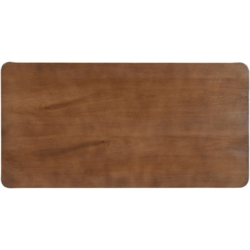 Cazari Brown Oak Wood And Iron Coffee Table