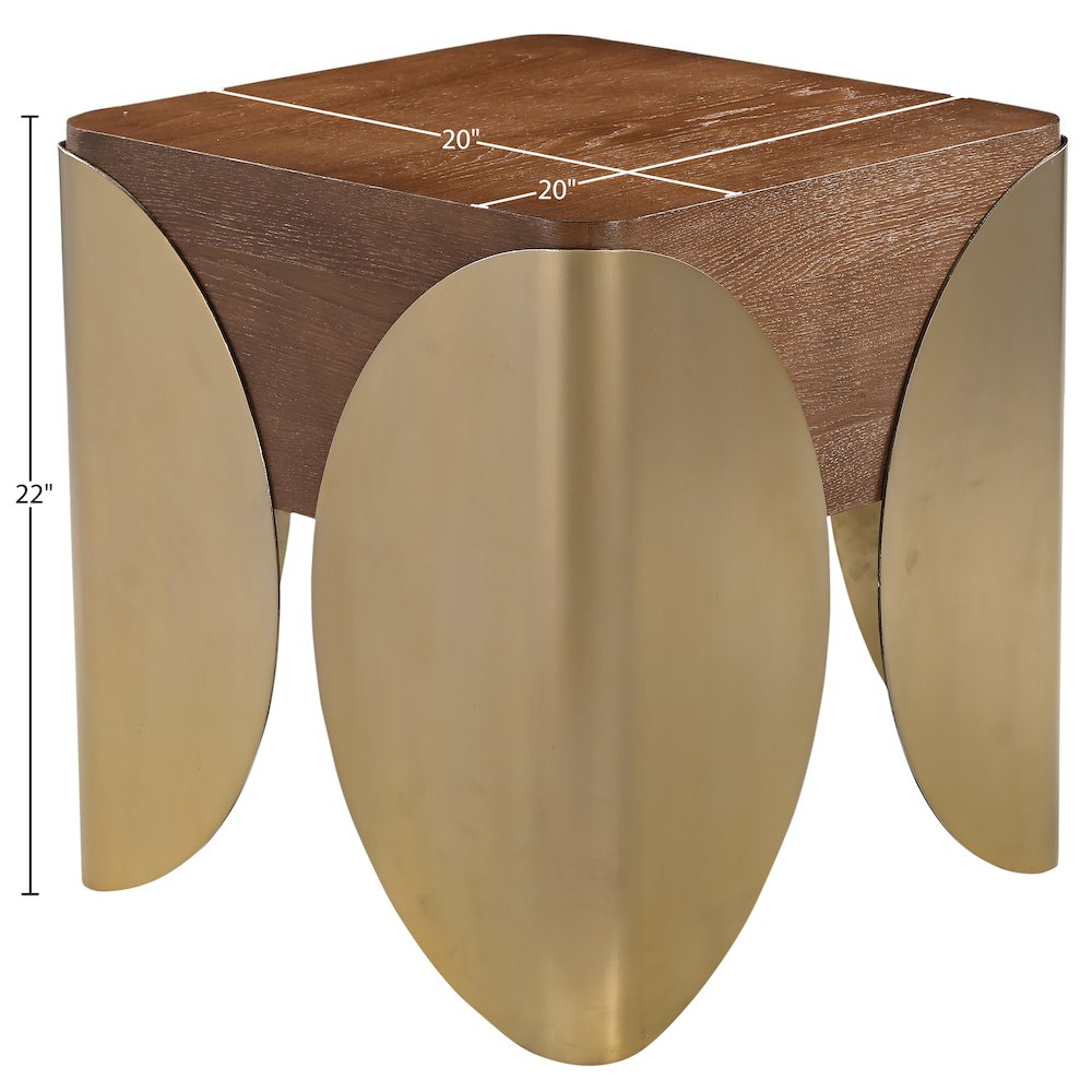 Cazari Brown Oak Wood And Iron End Table