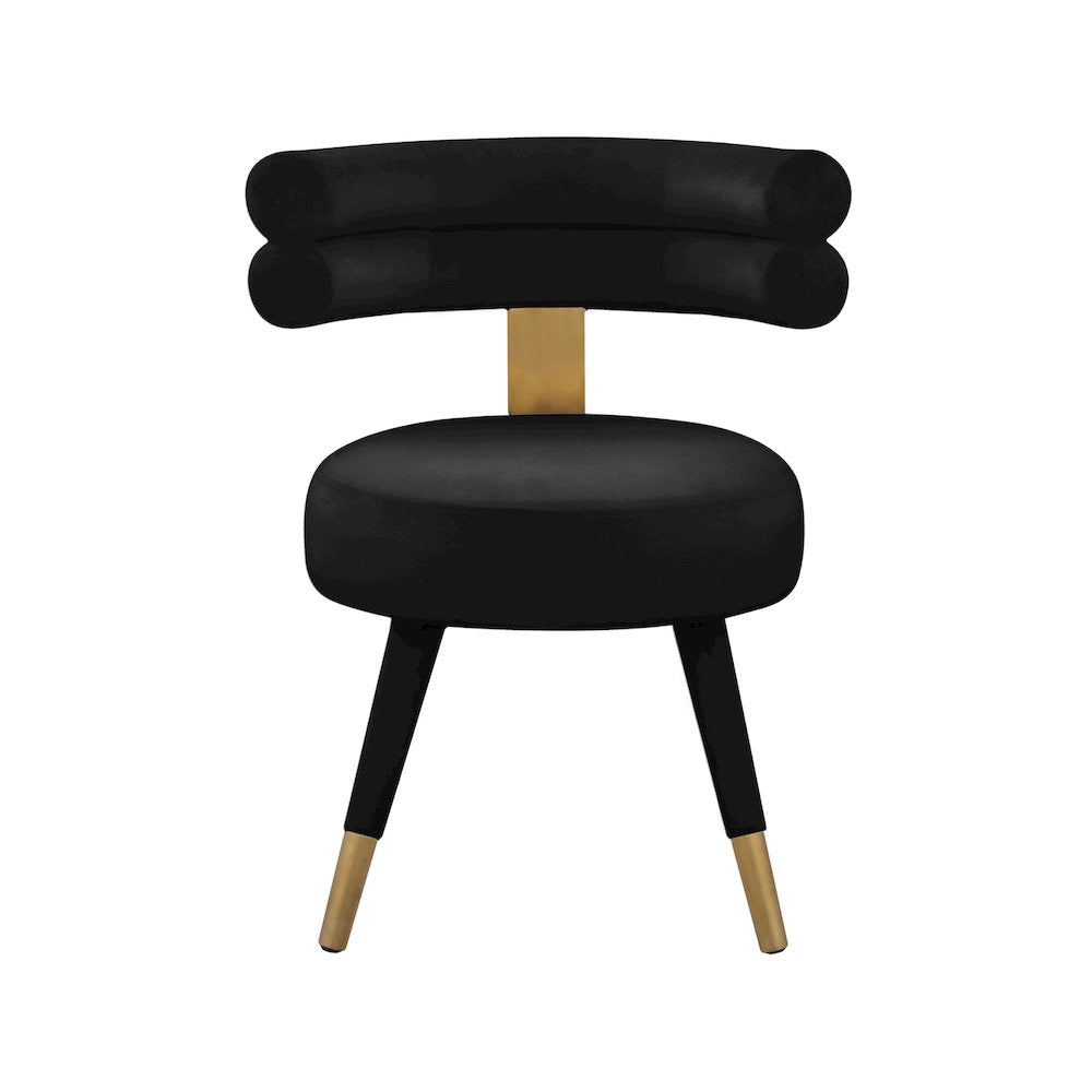 Fitzroy Black Velvet Dining Chair, Set of 2