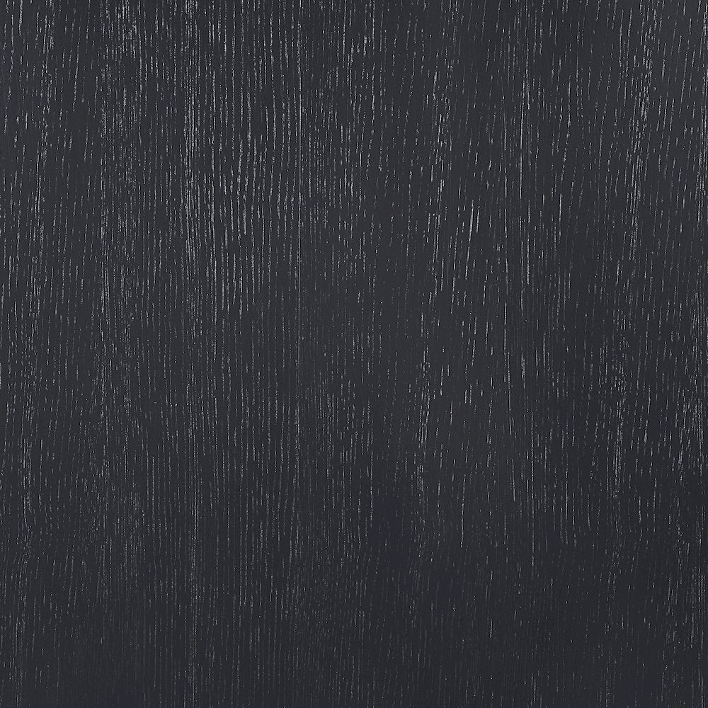 Mohari 112" / 160" Black Solid Wood And Oak Veneer Dining Table (3 Boxes)