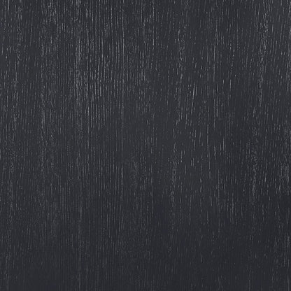 Mohari 112" / 160" Black Solid Wood And Oak Veneer Dining Table (3 Boxes)