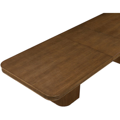 Mohari 112" / 160" Brown Solid Wood And Oak Veneer Dining Table (3 Boxes)