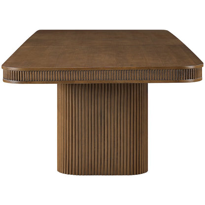 Mohari 112" / 160" Brown Solid Wood And Oak Veneer Dining Table (3 Boxes)