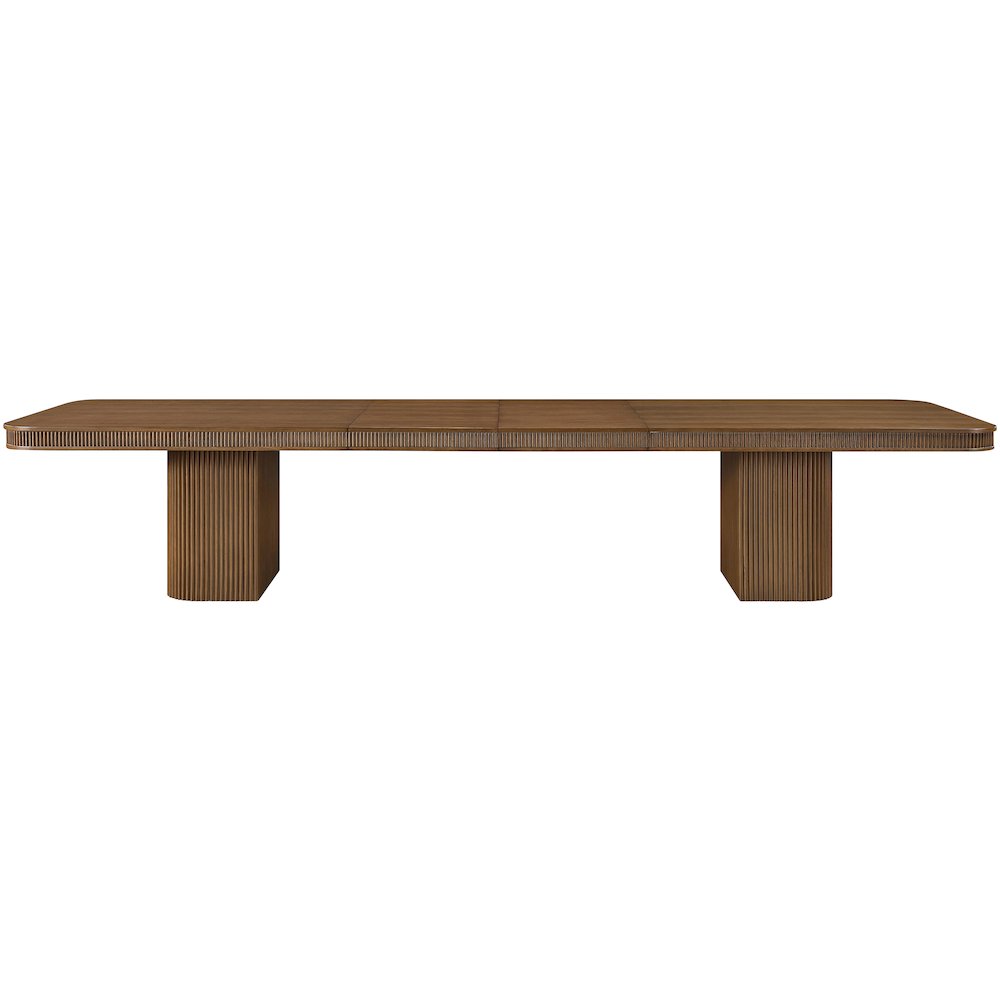 Mohari 112" / 160" Brown Solid Wood And Oak Veneer Dining Table (3 Boxes)