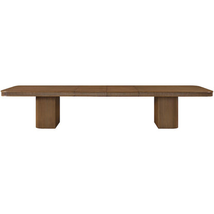 Mohari 112" / 160" Brown Solid Wood And Oak Veneer Dining Table (3 Boxes)