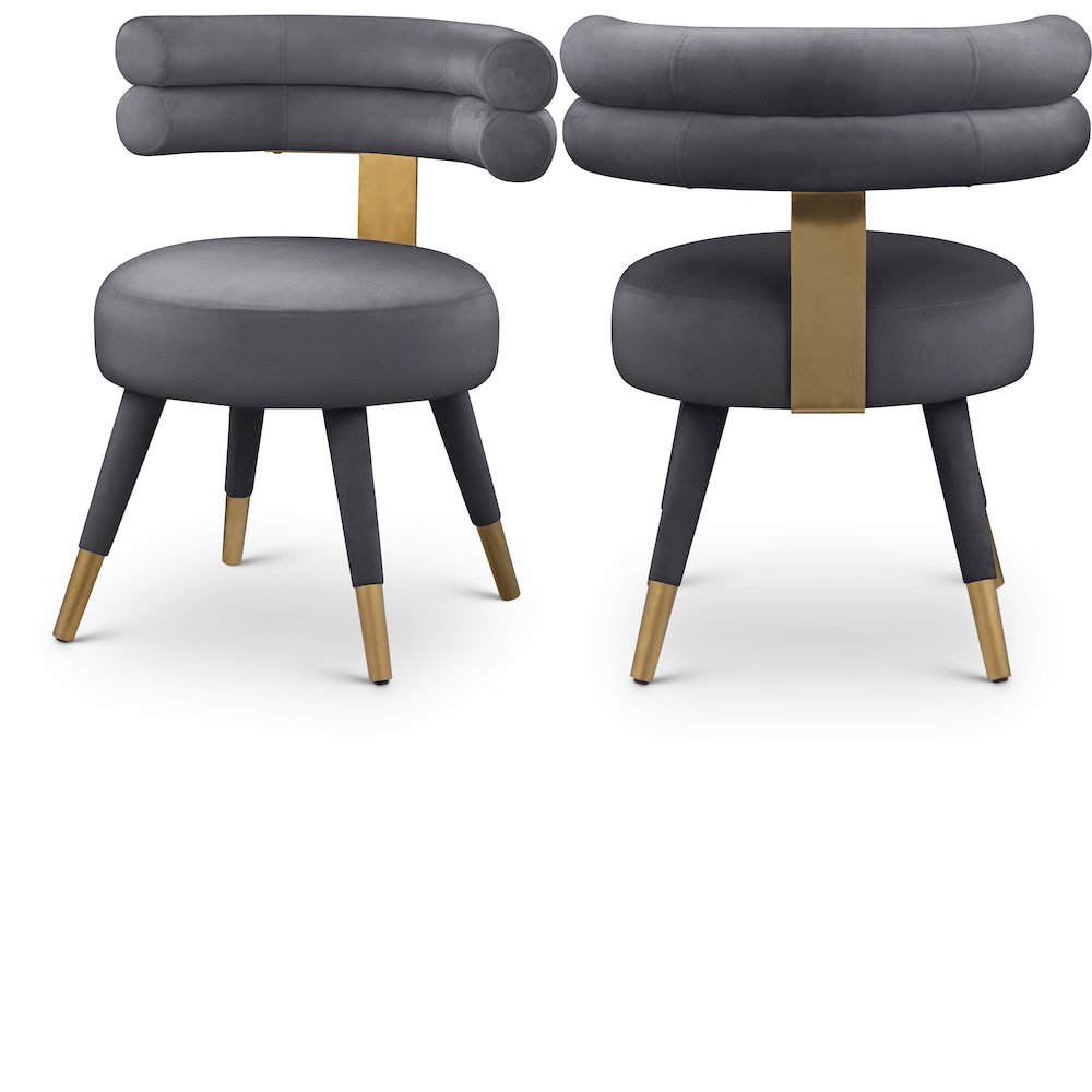 Fitzroy Grey Velvet Dining Chair, Set of 2
