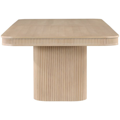Mohari 112" / 160" Natural Solid Wood And Oak Veneer Dining Table (3 Boxes)