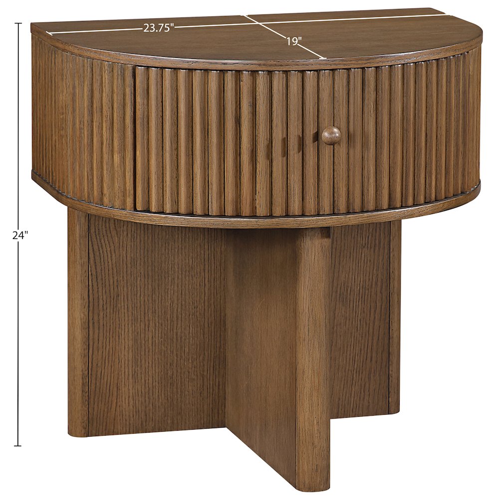Cortland Brown Acacia Veneer And Solid Wood Night Stand